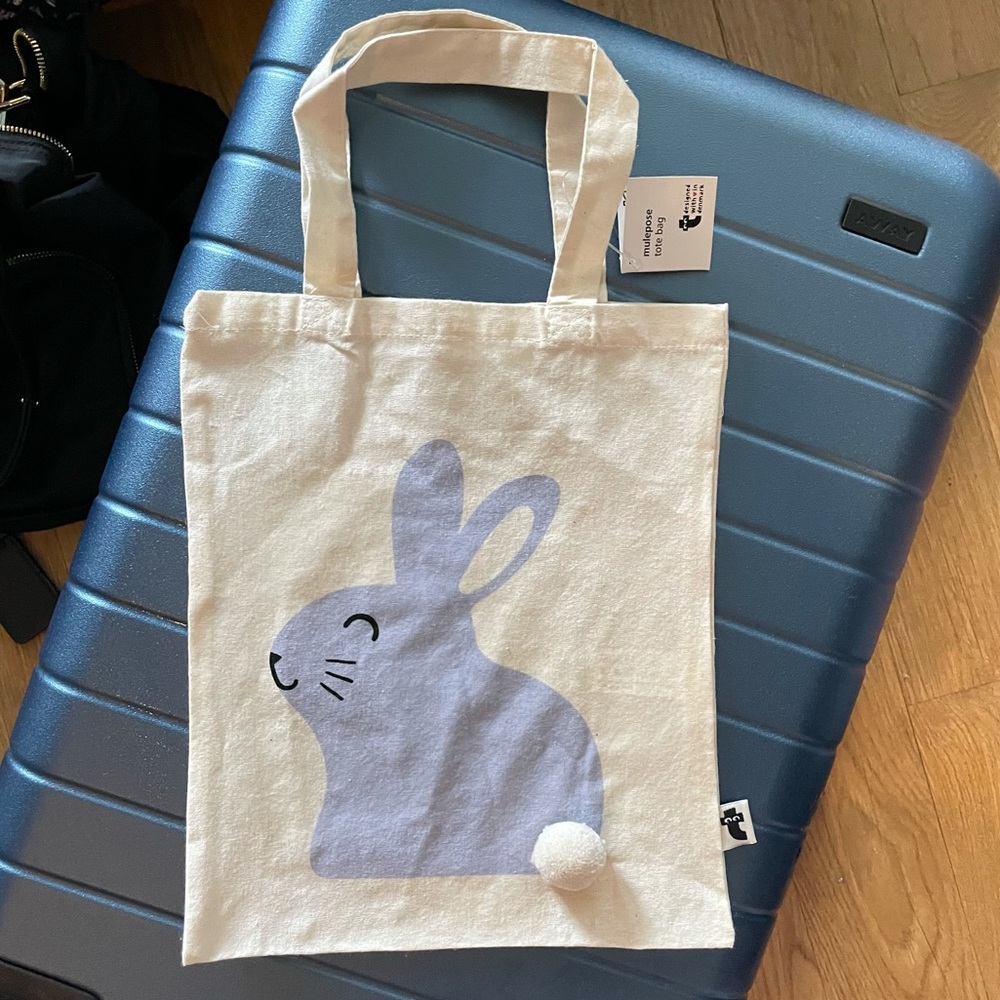 Flying Tiger Bunny Rabbit Purple Mini Tote Bag NWT